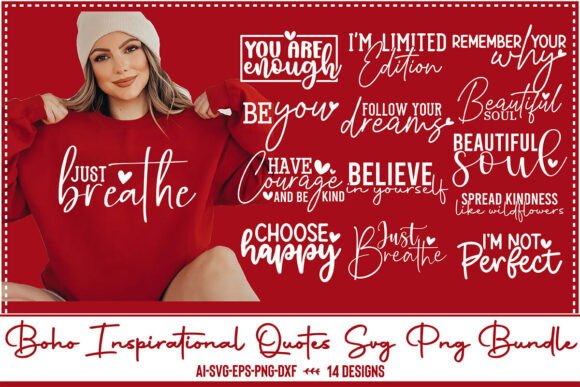 Download Boho Inspirational Quotes SVG Bundle PNG - Inspirational quotes Collection