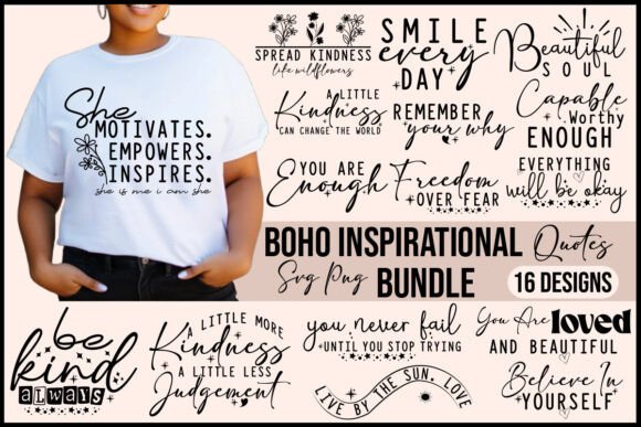 Download Boho Inspirational Quotes SVG PNG Bundle - Inspirational quotes Collection