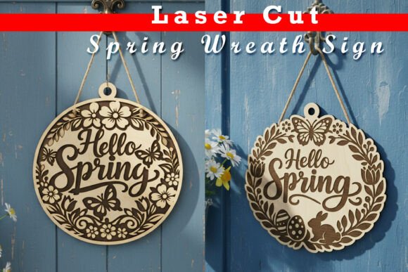 Download Laser Cut Spring Wreath Sign SVG - Spring wreath Collection
