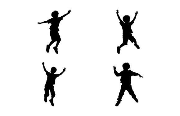 Download Kids Jumping Silhouette Set - Kids jumping Collection