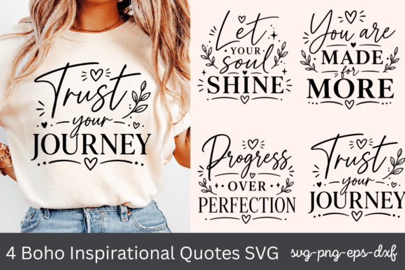 Download 4 Boho Inspirational Quotes SVG - Premium Resources