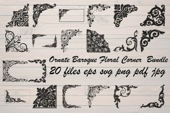 Download Ornate Baroque Floral Corner Bundle - Premium Resources