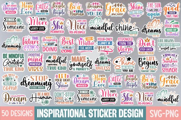 Download Inspirational Quotes Sticker Svg Bundle, - Inspirational quotes Collection