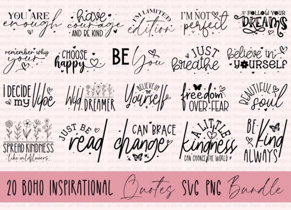 Download Boho Inspirational Quotes SVG PNG Bundle - Inspirational quotes Collection